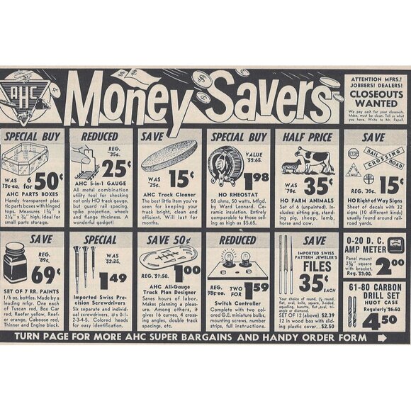 AHC Money Savers Store Vintage Print Ad Original 1954 - Picture 1 of 3